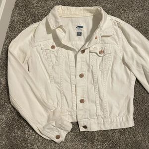 Old Navy Cropped White Denim Jacket